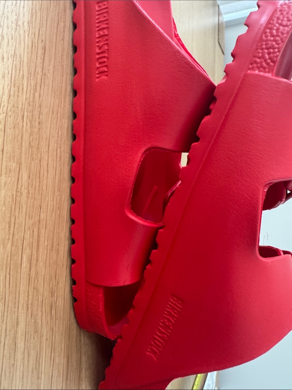 NWT Birkenstock Arizona Bright Red Two-Strap EVA Sandals - Picture 4 of 7